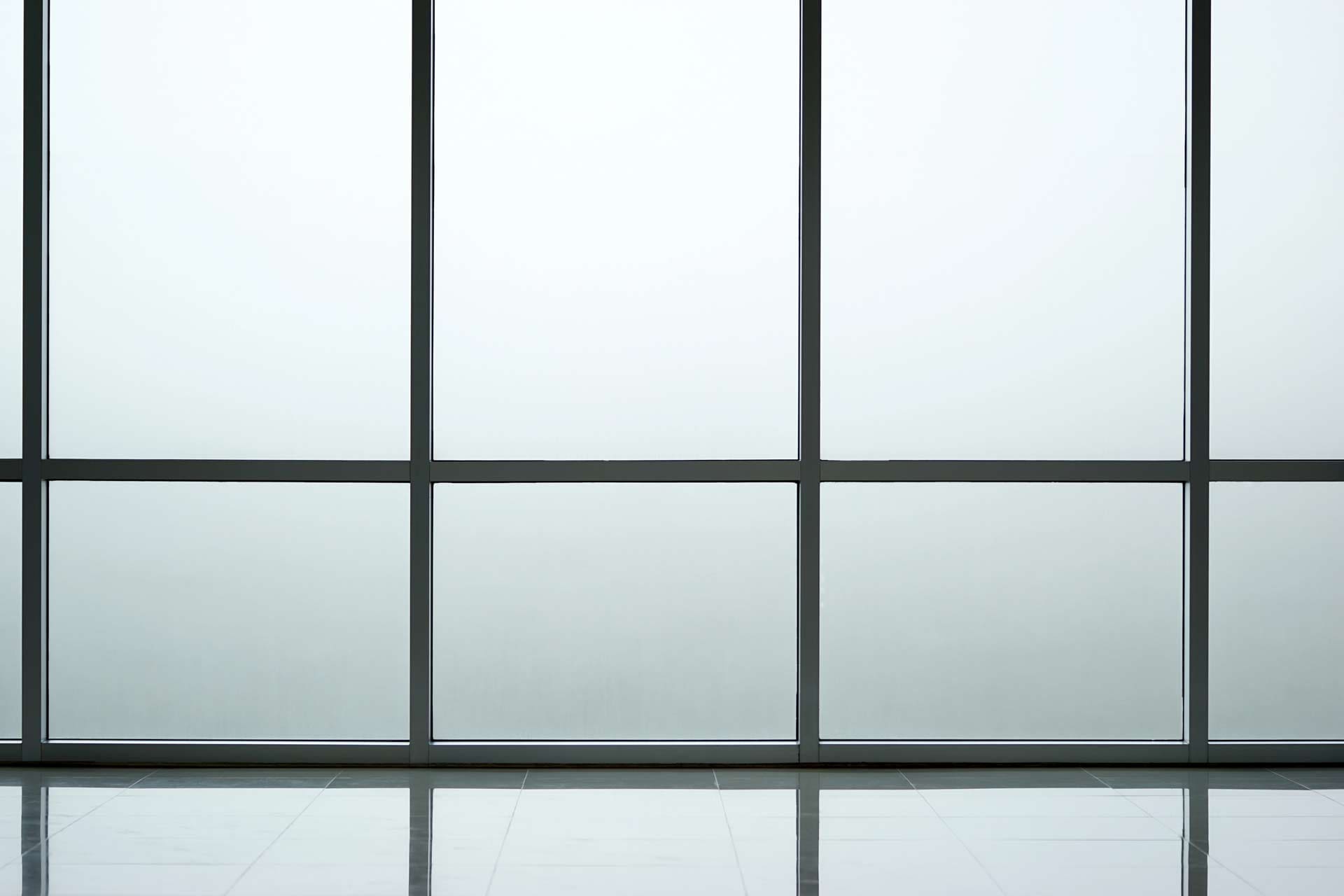 Elegant frosted decorative window film on glass partition